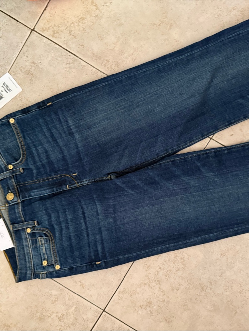 7 For All Mankind Dark Indigo Wide Leg Jeans - Picture 10 of 12